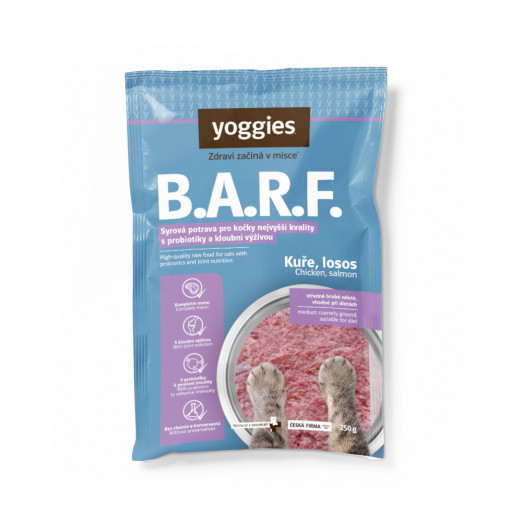 1,5kg Yoggies B.A.R.F. Kuřecí komplet s lososem a brusinkami s probiotiky 