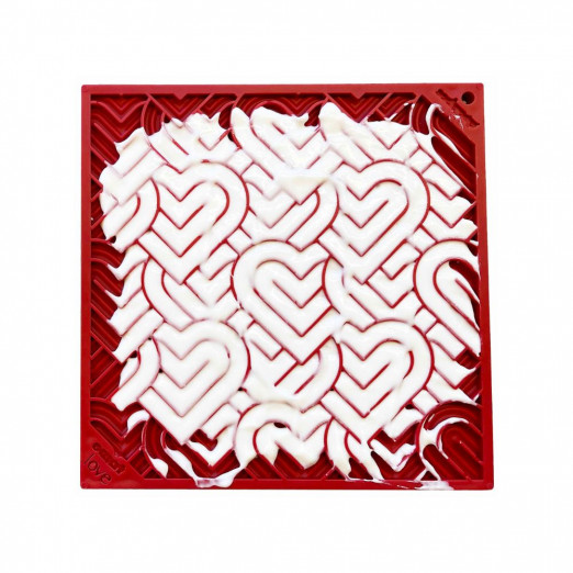 SodaPup Love Lízací podložka, červená – 20 x 20cm