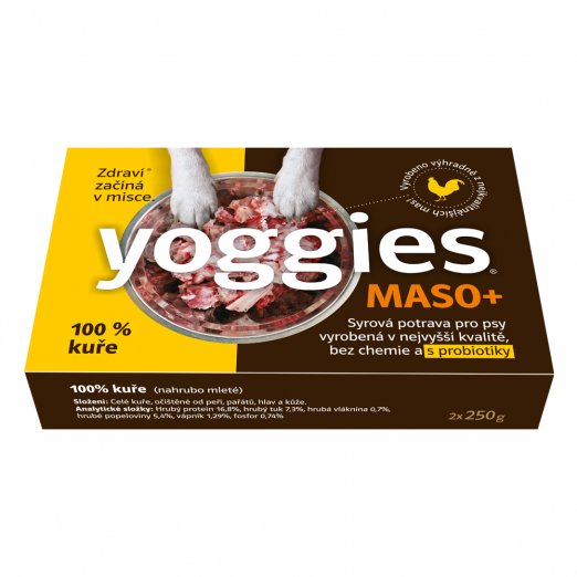 Yoggies MASO+, 100% celé kuře s probiotiky