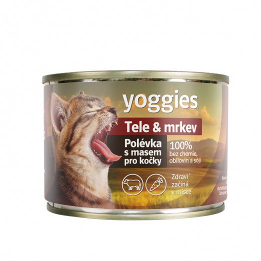 185g Yoggies Polévka pro kočky – Tele & mrkev 