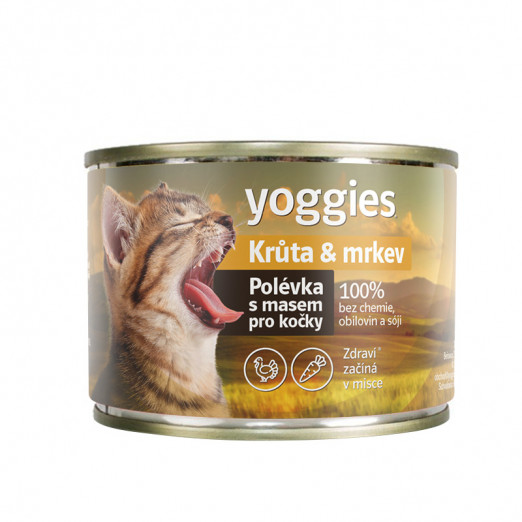 185g Yoggies Polévka pro kočky – Krůta  & mrkev 