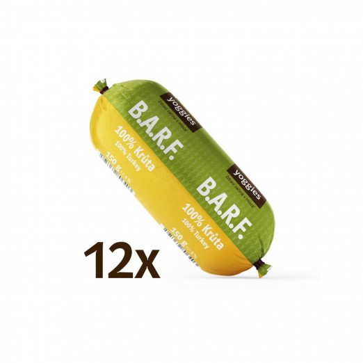 1 800 g (12x150g) Yoggies B.A.R.F. 100% krůta s probiotiky 