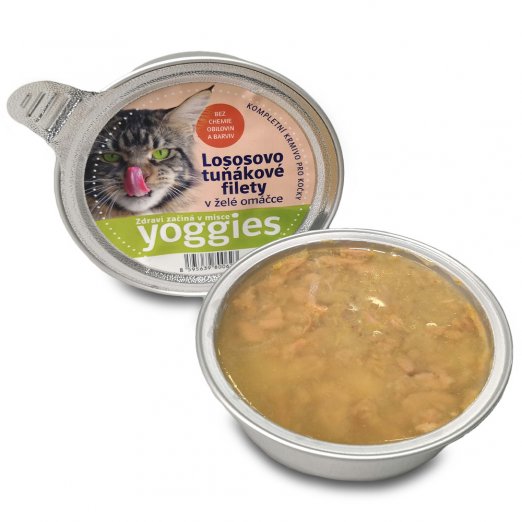 85g Yoggies mističky pro kočky s lososem a tuňákem v lahodné želé omáčce