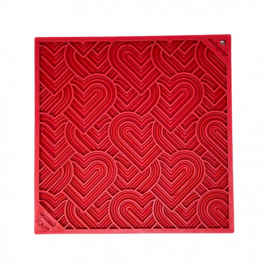 SodaPup Love Lízací podložka, červená – 20 x 20cm
