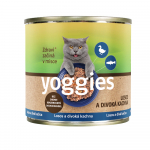 Yoggies konzerva pro kočky Losos a divoká kachna 185g